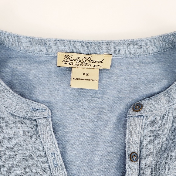 Womens Lucky Brand Light Weight Blue Shirt Size XS - Picture 5 of 7